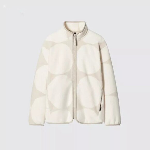 UNIQLO x Marimekko Fleece Full Zip Jacket in Cream and White (Japan L, US M) - Picture 1 of 10